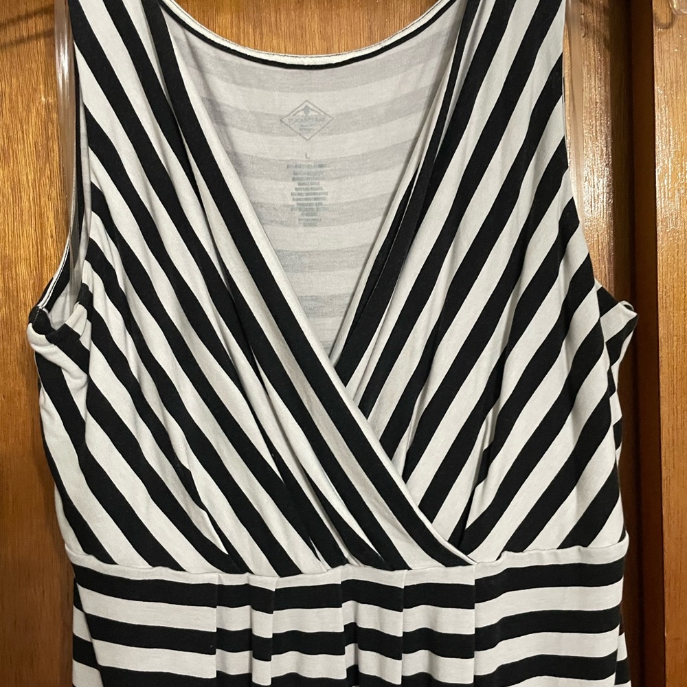 St. John's Bay Black and White Striped Midi Dress